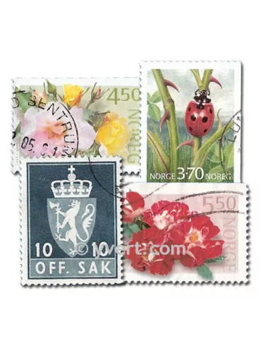 NORVEGE : pochette de 100 timbres (Oblitérés)