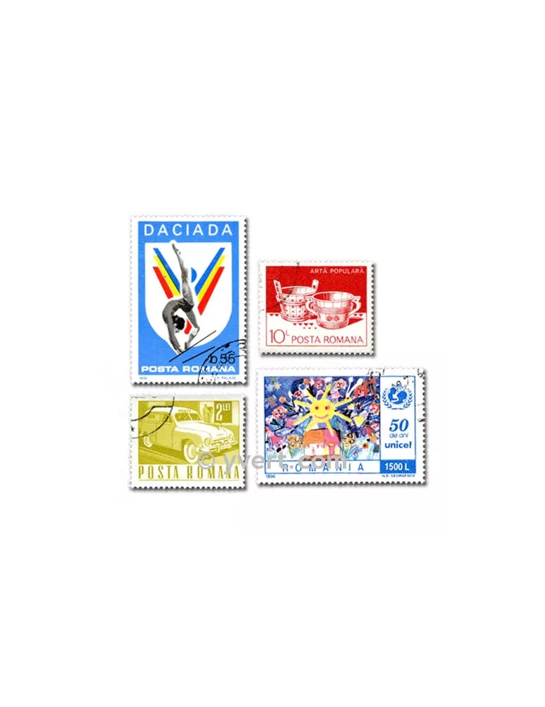 ROUMANIE : pochette de 1000 timbres (Oblitérés)