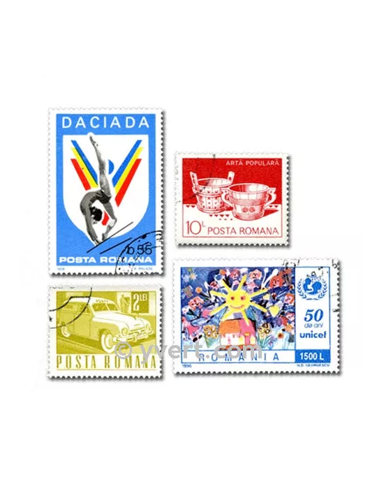 ROUMANIE : pochette de 1000 timbres (Oblitérés)