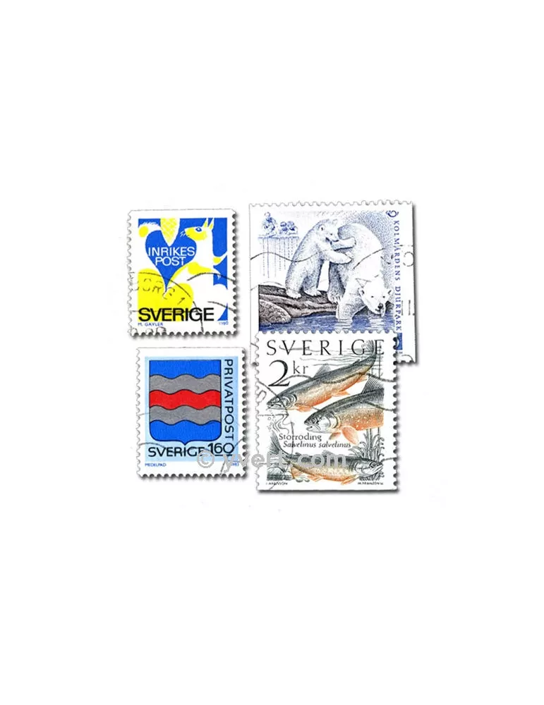 SUEDE : pochette de 200 timbres (Oblitérés)