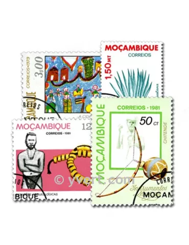 MOZAMBIQUE : pochette de 100 timbres (Oblitérés)