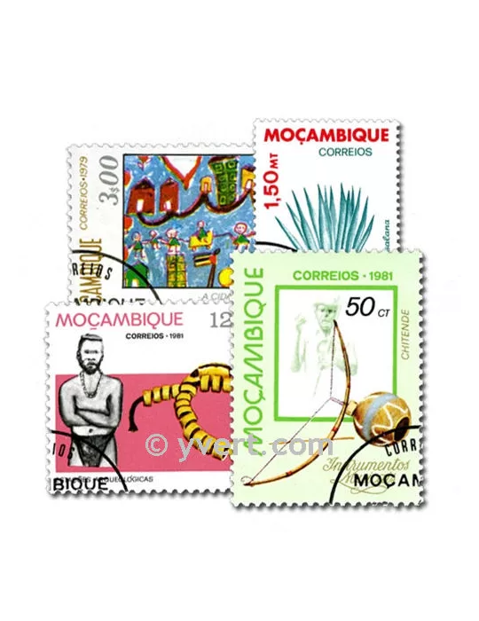 MOZAMBIQUE : pochette de 100 timbres (Oblitérés)