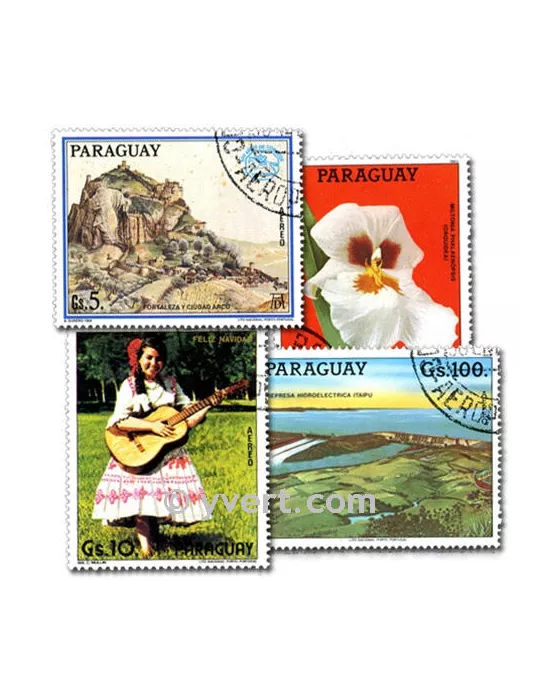 PARAGUAY : pochette de 300 timbres (Oblitérés)