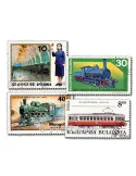 TRAINS : pochette de 100 timbres (Oblitérés)