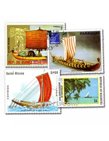 VOILIERS : pochette de 200 timbres (Oblitérés)