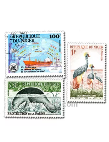 NIGER : pochette de 50 timbres (Oblitérés)