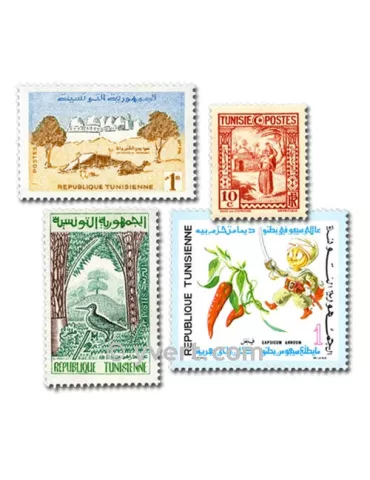 TUNISIE : pochette de 200 timbres (Oblitérés)