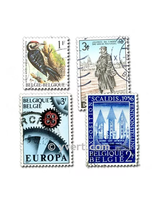 BELGIQUE : pochette de 1000 timbres (Oblitérés)