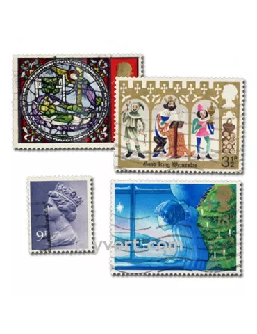 GRANDE BRETAGNE : pochette de 200 timbres (Oblitérés)