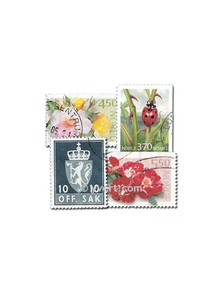 NORVEGE : pochette de 300 timbres (Oblitérés)