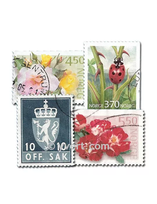NORVEGE : pochette de 300 timbres (Oblitérés)