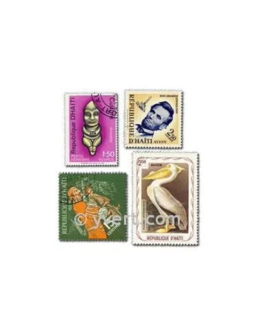HAITI : pochette de 100 timbres (Oblitérés)