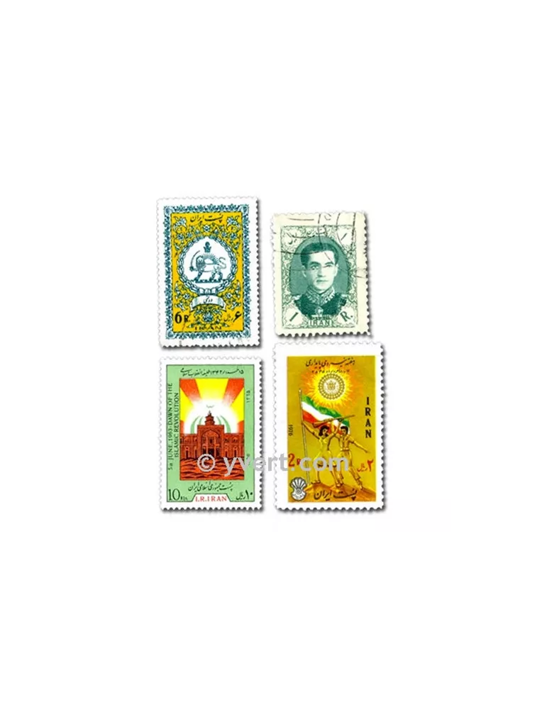 IRAN : pochette de 200 timbres (Oblitérés)