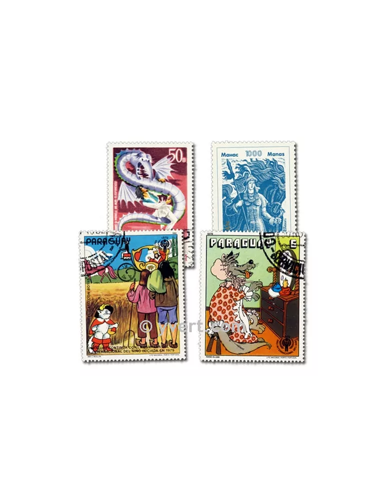 CONTES : pochette de 50 timbres (Oblitérés)