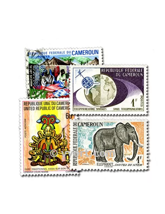 CAMEROUN : pochette de 100 timbres (Oblitérés)