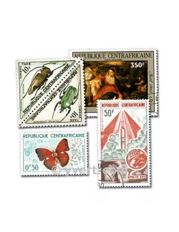 CENTRAFRIQUE : pochette de 100 timbres (Oblitérés)