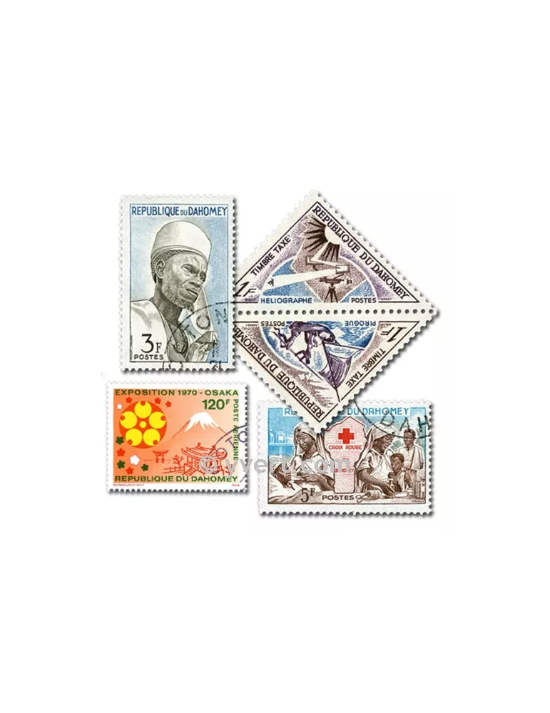 DAHOMEY : pochette de 50 timbres (Oblitérés)
