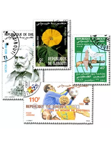 DJIBOUTI : pochette de 200 timbres (Oblitérés)