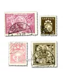 LETTONIE : pochette de 25 timbres (Oblitérés)