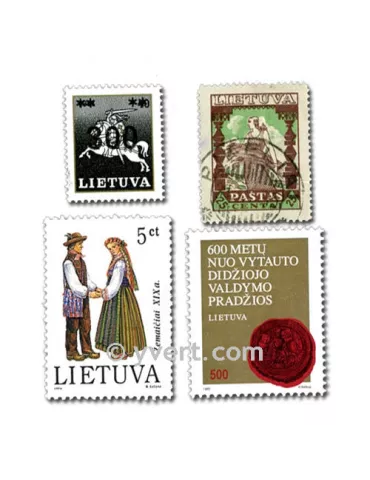 LITUANIE : pochette de 50 timbres (Oblitérés)