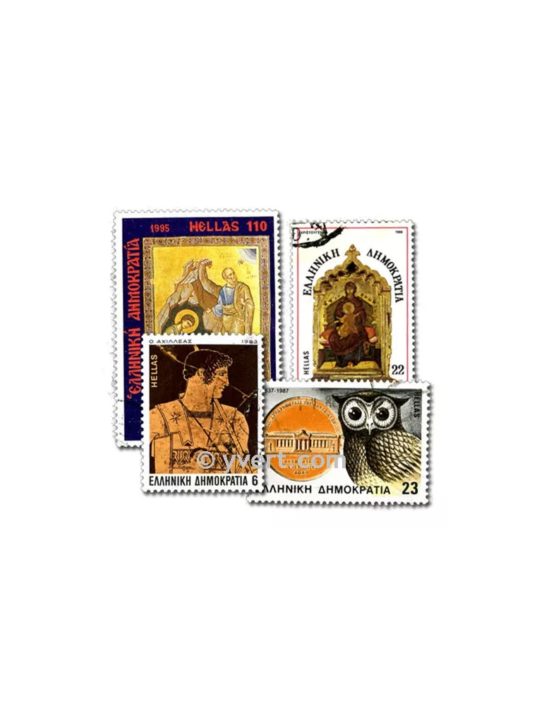 GRECE : pochette de 100 timbres (Oblitérés)