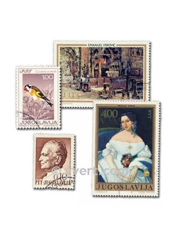 YOUGOSLAVIE : pochette de 100 timbres (Oblitérés)