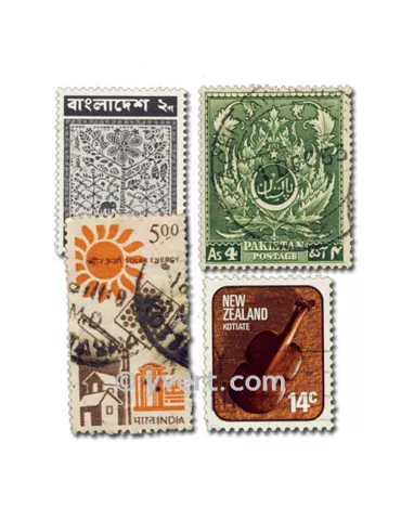 POSS. BRITANNIQUES : pochette de 500 timbres (Oblitérés)