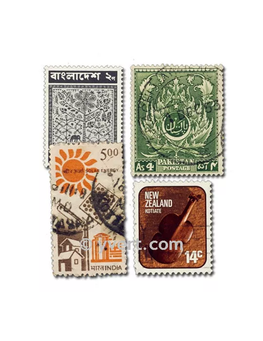 POSS. BRITANNIQUES : pochette de 500 timbres (Oblitérés)