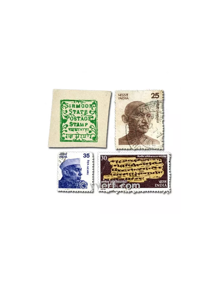 INDE : pochette de 200 timbres (Oblitérés)