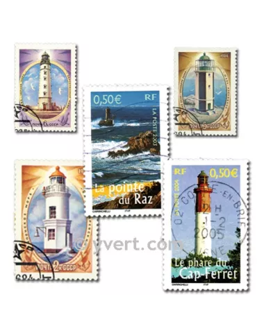 PHARES : pochette de 25 timbres (Oblitérés)