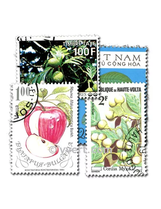 FRUITS : pochette de 200 timbres (Oblitérés)