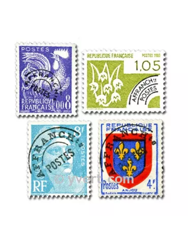 FRANCE PREOBLITERE : pochette de 25 timbres (Oblitérés)