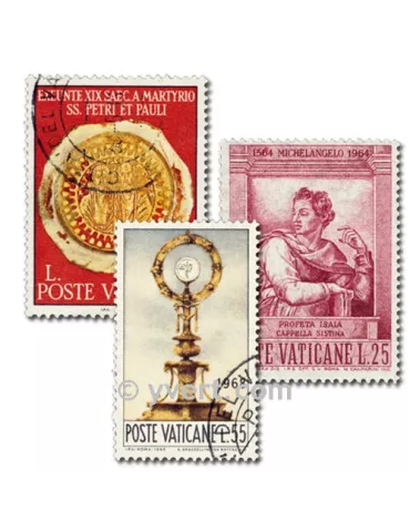 VATICAN : pochette de 50 timbres (Oblitérés)
