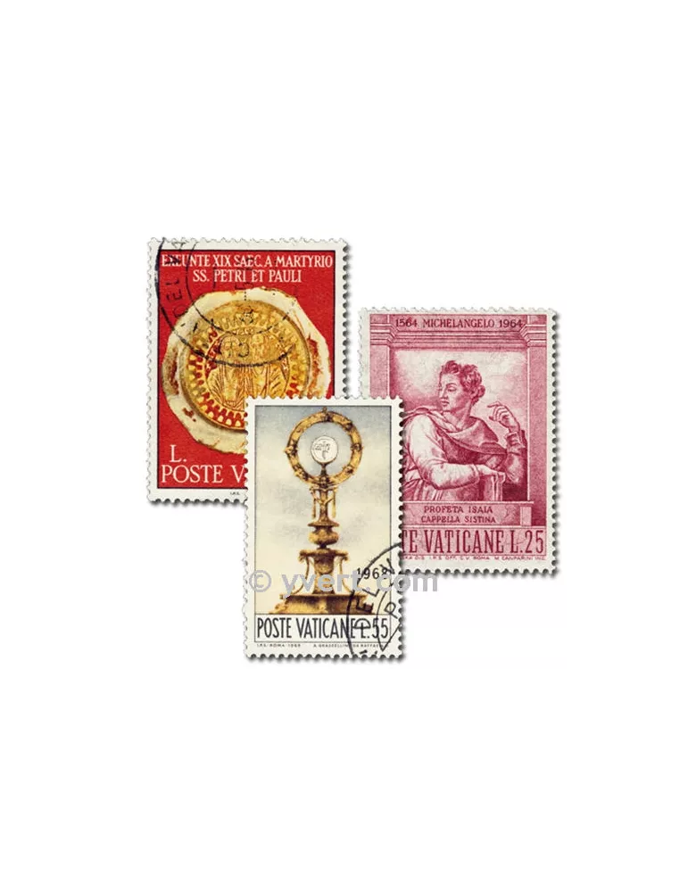 VATICAN : pochette de 50 timbres (Oblitérés)
