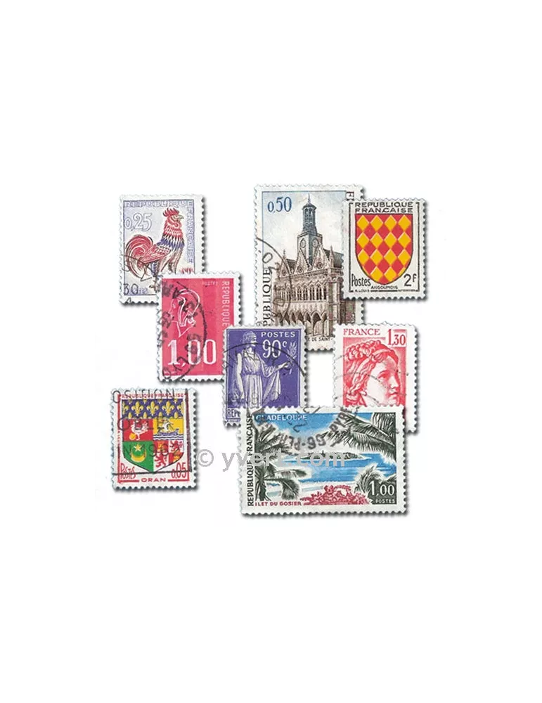 FRANCE : pochette de 500 timbres (Oblitérés)