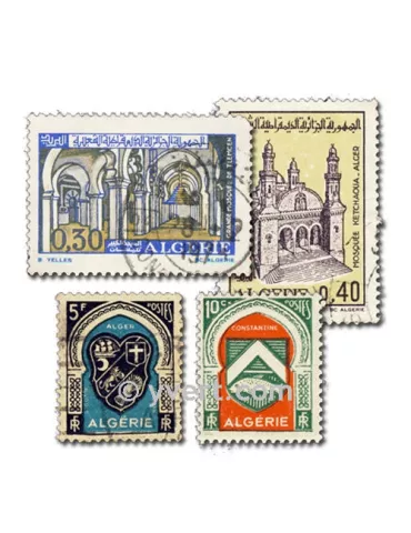 ALGERIE : pochette de 100 timbres (Oblitérés)