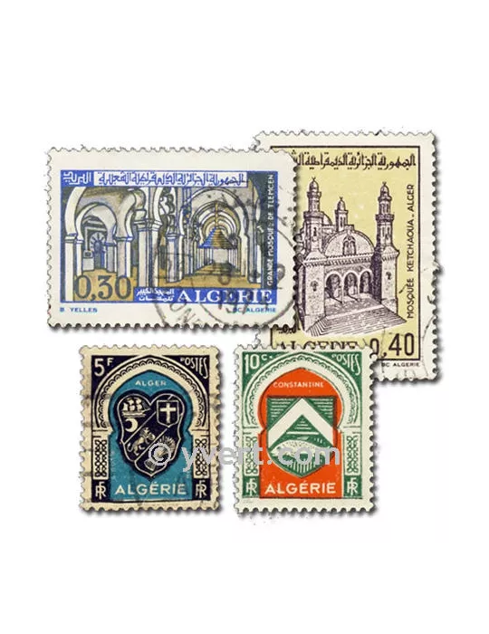 ALGERIE : pochette de 100 timbres (Oblitérés)