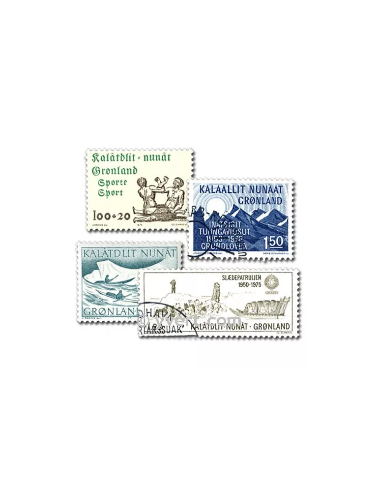 GROENLAND : pochette de 25 timbres (Oblitérés)