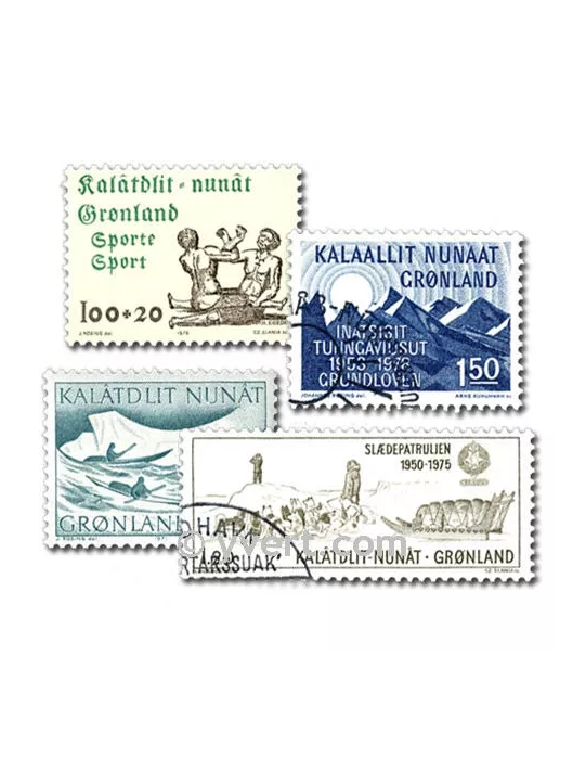 GROENLAND : pochette de 25 timbres (Oblitérés)