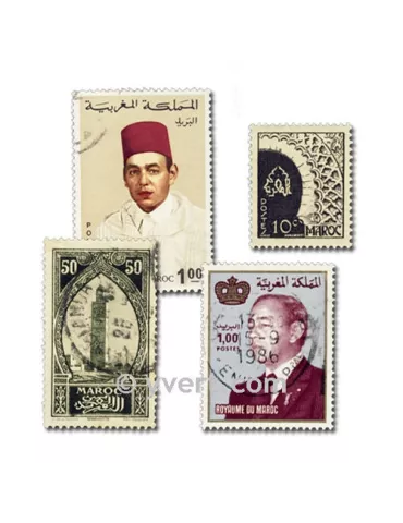 MAROC FRANCAIS : pochette de 300 timbres (Oblitérés)
