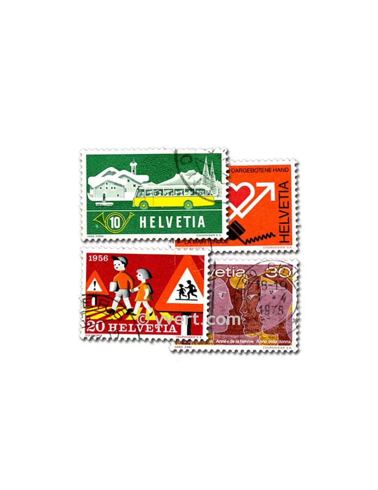 SUISSE : pochette de 300 timbres (Oblitérés)