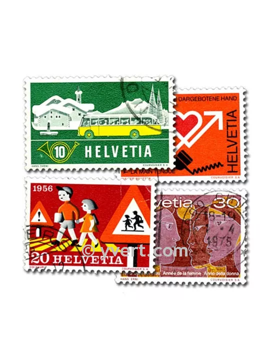 SUISSE : pochette de 300 timbres (Oblitérés)