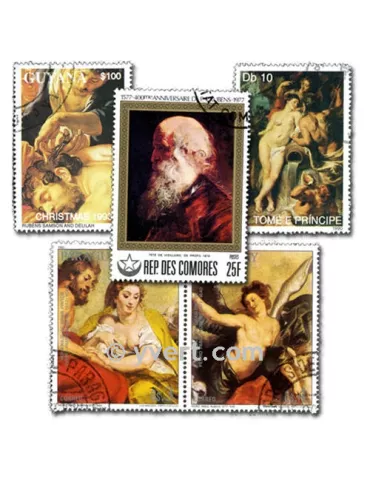 RUBENS : pochette de 50 timbres (Oblitérés)