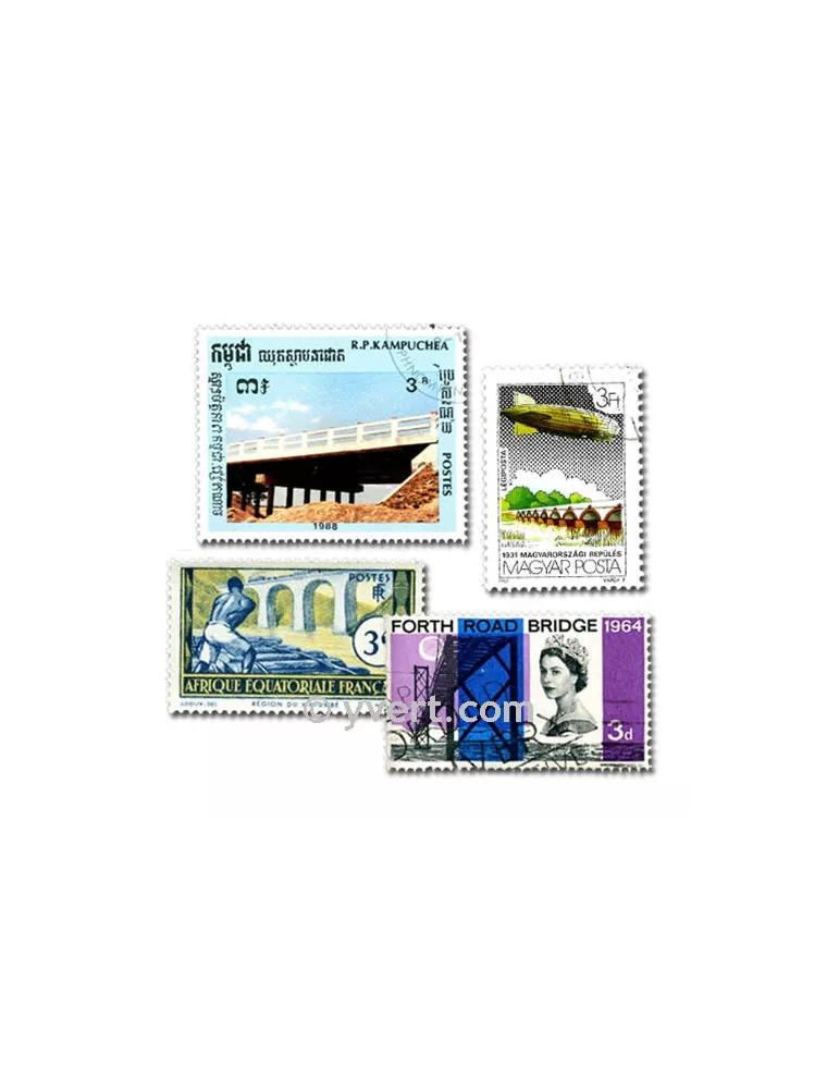 PONTS : pochette de 50 timbres (Oblitérés)