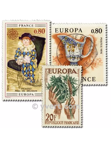 FRANCE EUROPA : pochette de 25 timbres (Oblitérés)