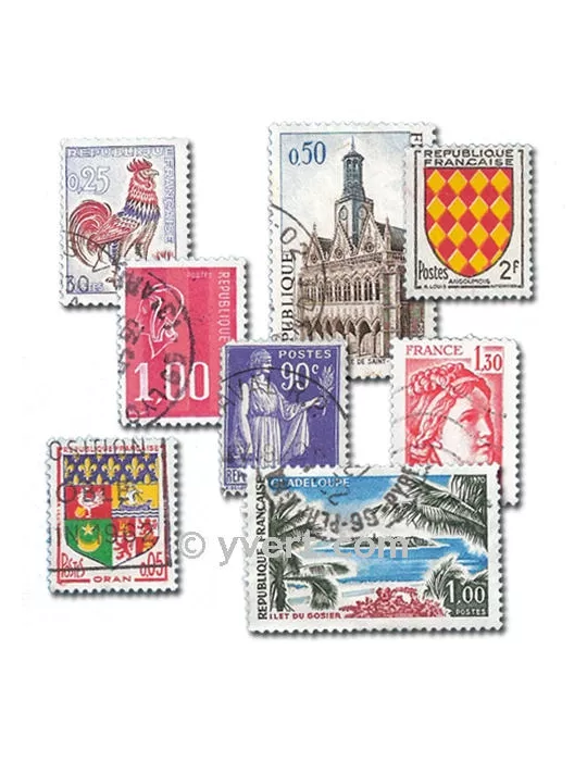 FRANCE : pochette de 2000 timbres (Oblitérés)