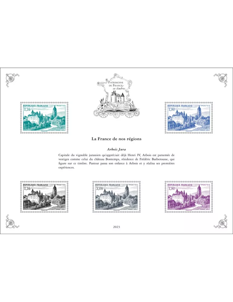 Blocs PATRIMOINE DE FRANCE EN TIMBRES (2023)