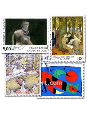 TABLEAUX : pochette de 300 timbres (Oblitérés)