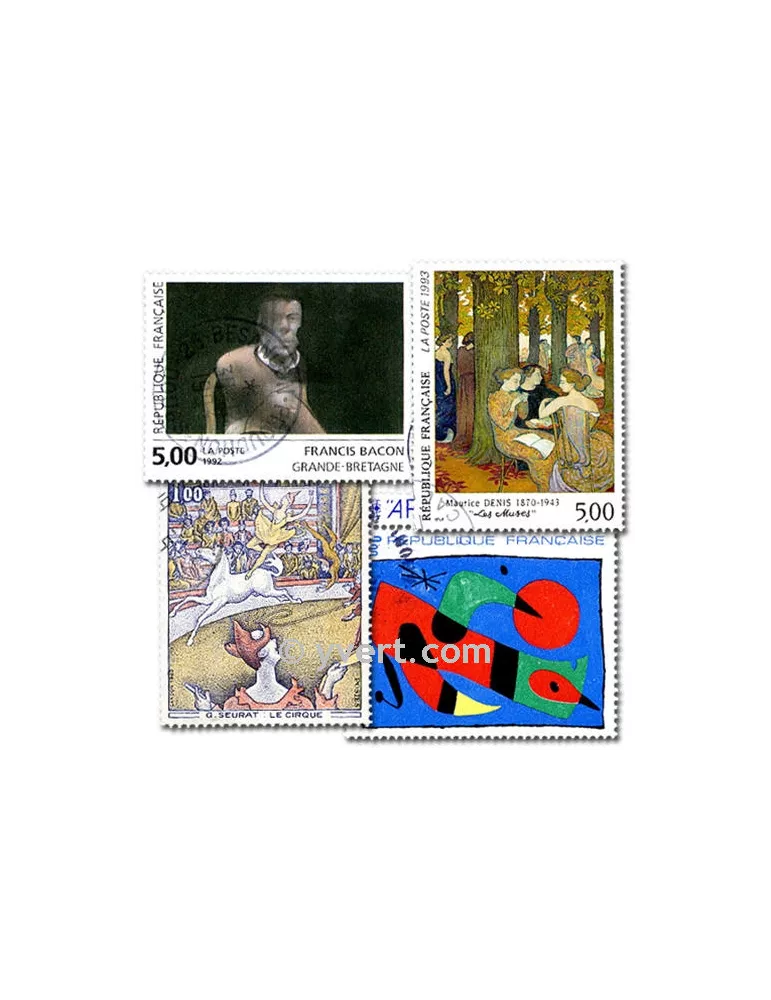 TABLEAUX : pochette de 300 timbres (Oblitérés)