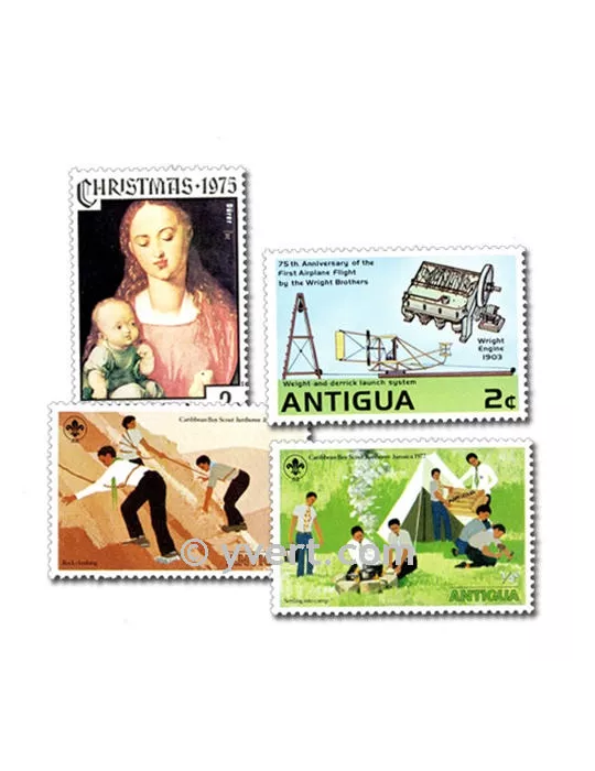 ANTIGUA ET BARBUDA : pochette de 50 timbres (Oblitérés)